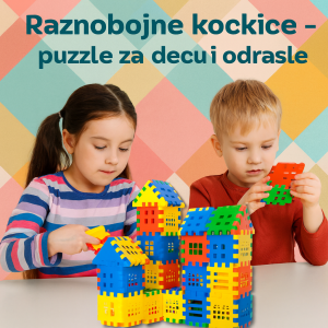 Raznobojne kockice – puzzle za decu i odrasle devojcica i decak Raznobojne kockice - puzzle za decu i odrasle